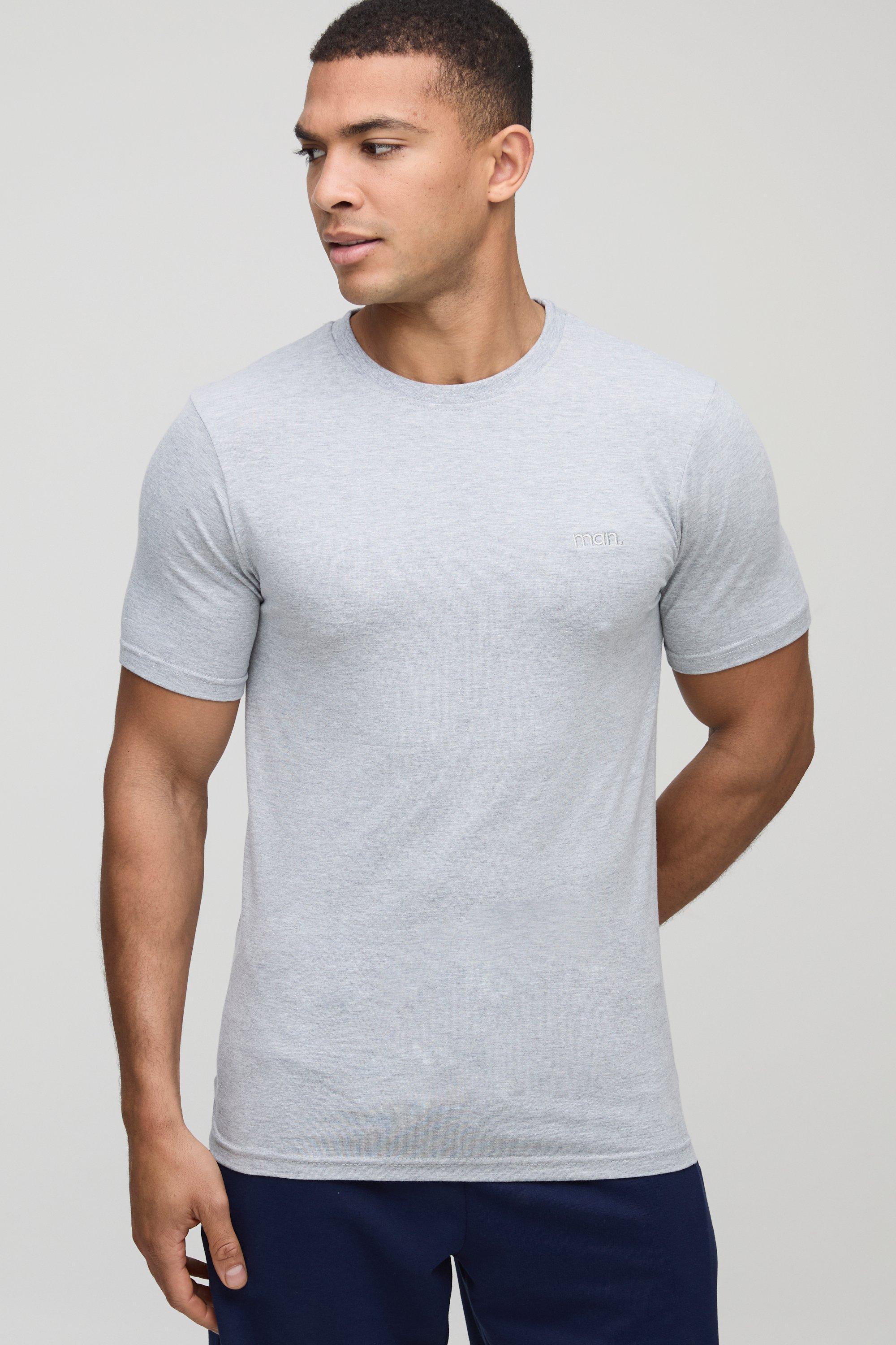 MAN. Basic Muscle Fit Crew Neck T-Shirt